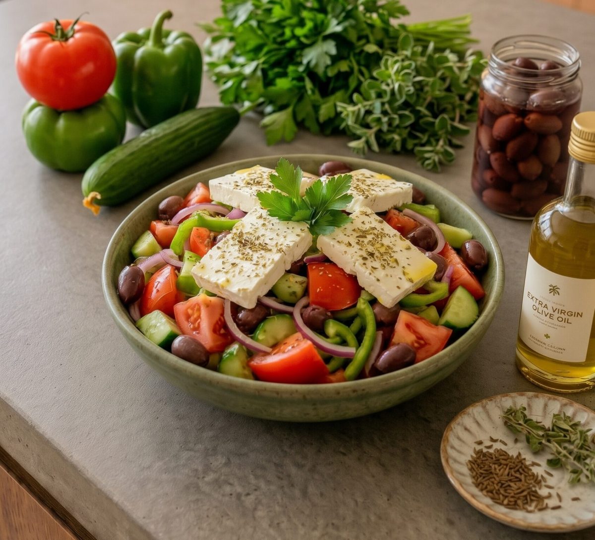 HSF.5 Görög házi saláta, Feta sajttal