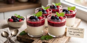 Pohárdesszert - PannaCotta-erdeigyümölcs
