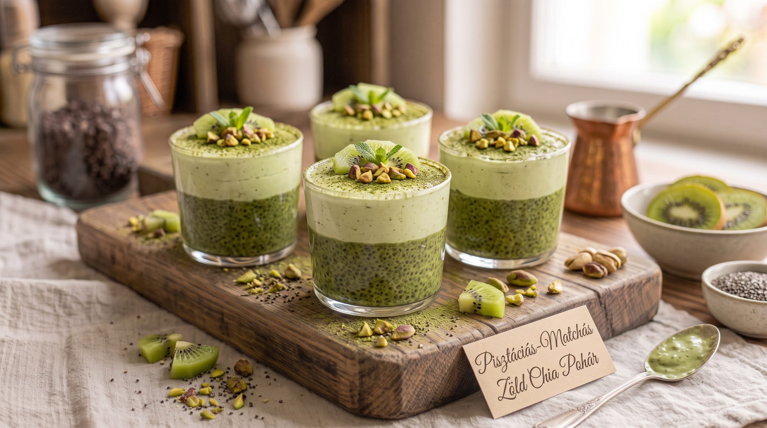 Pohárdesszert - Chia Matcha&Pisztácia