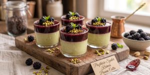 Pohárdesszert - PannaCotta Pisztácia&Erdei gyümölcs