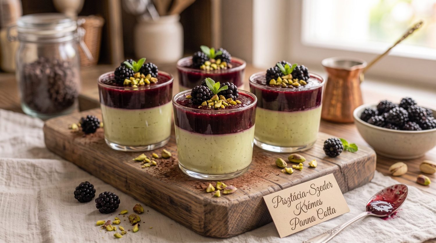 Pohárdesszert - PannaCotta Pisztácia&Erdei gyümölcs
